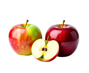 Red Apples, Isolated Transparent Background, Modern Design Element