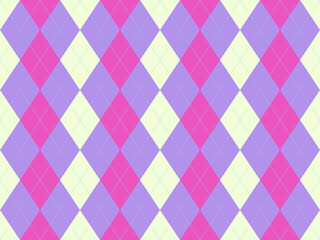 Vibrant argyle pattern in pastel pink, lavender, and cream.  Perfect for backgrounds, textiles, or playful designs.  A cheerful, modern take on a classic pattern evokes feelings of optimism and style.