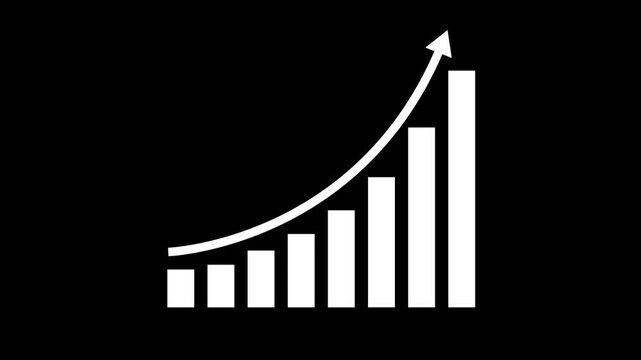 Animated down graph icon designed business or finance concept icon. Finance, Business Info graphic animation, Bar graph. business loss graph show chart.