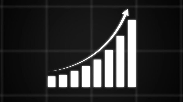 Animated down graph icon designed business or finance concept icon. Finance, Business Info graphic animation, Bar graph. business loss graph show chart.