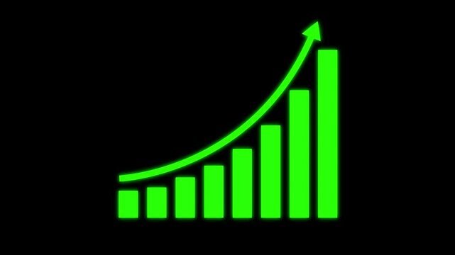 Animated down graph icon designed business or finance concept icon. Finance, Business Info graphic animation, Bar graph. business loss graph show chart.