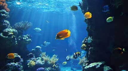 Fototapeta premium tropical fish in aquarium
