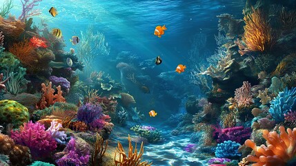 coral reef with fish