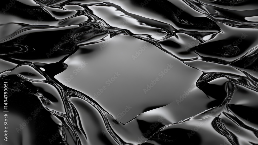 Aufkleber Close-up of platinum foil surface with abstract patterns and soft reflections