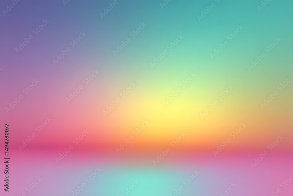 Poster vibrant sunset colors blend in the sky over a calm ocean at twilight, creating a tranquil atmosphere