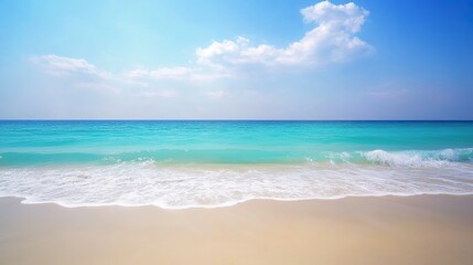 Obraz premium tropical beach with blue sky and clouds