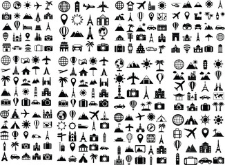 Naklejka premium Travel and Tourism Icon Set