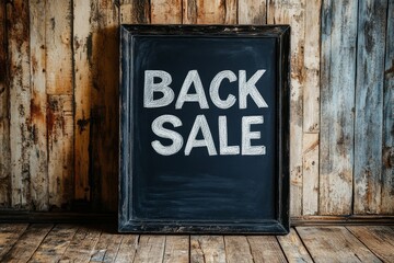 promotional image featuring a black chalkboard with 'Black Friday Sale' written on it in bold white text, Generative AI