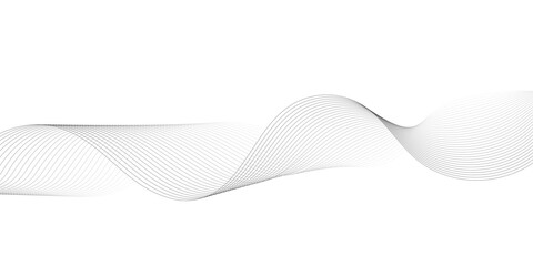 Fototapeta premium Abstract black and white line wave background. Technology abstract on white background. Undulate Grey Wave Swirl, frequency sound wave, twisted curve lines with blend effect.