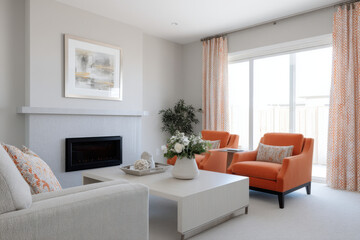 modern living room designed with latest color trends for  featuring ultrabright hues and harmonious palettes