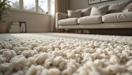 Fototapeta premium Plush carpet invites relaxed living