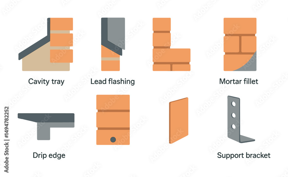 Aufkleber building and construction icons set – flat, filled, architecture and tools graphics