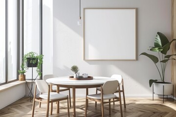 Minimalist Dining Room with Natural Light and Simple Decor