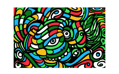 Colorful Abstract Background doodle art template