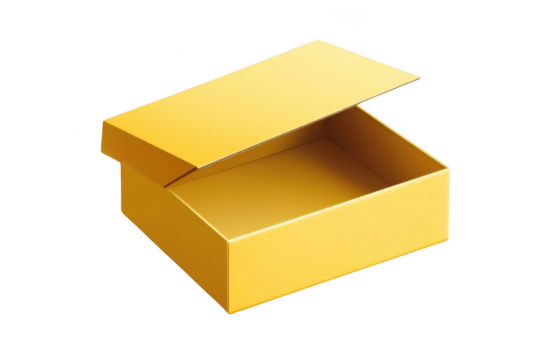 Unpack Potential, Yellow Empty Box for Your Ideas, Unboxing Inspiration