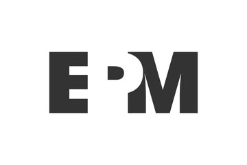 EPM logo design. Initial letter E P M bold font style for tech startups, consulting, corporate branding. Creative company name, headlines typography identity, trendy logotype.