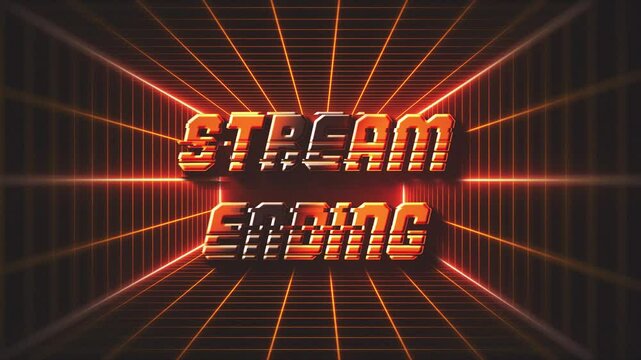 Stream Ending Screen &ndash; Synthwave Style Animated Overlay with Retro 80s 3D Grid