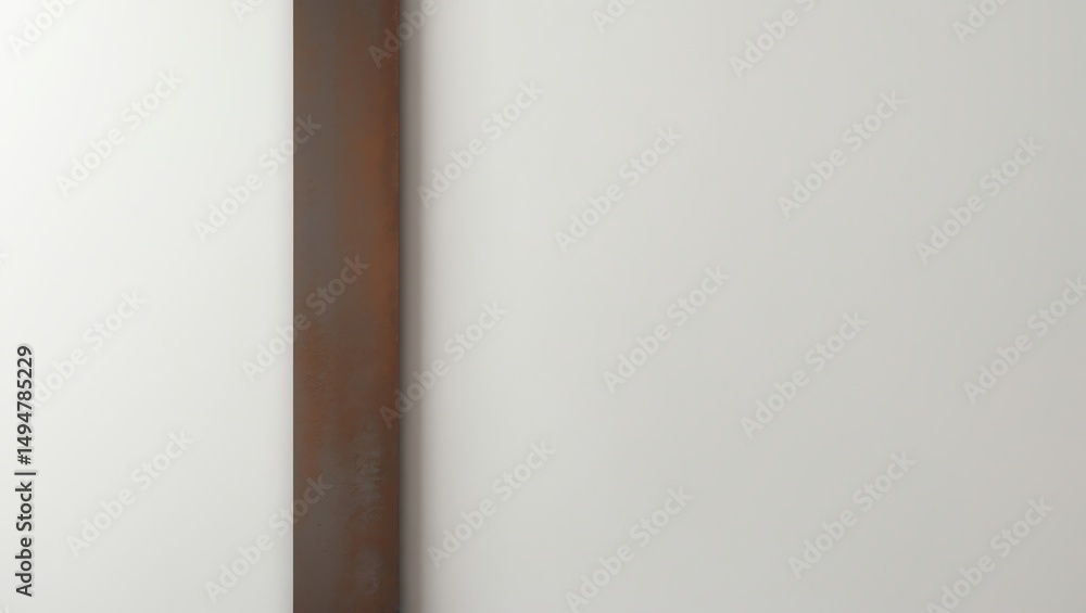 Poster minimalist design rustic metal bar on white background simple architecture element