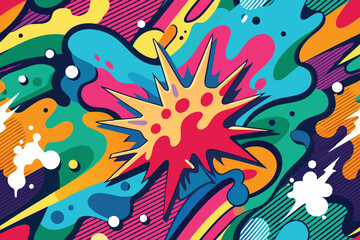 abstract vector colorful pattern pop art background wallpaper art, Abstract Hand Drawing Spray Paint Brush