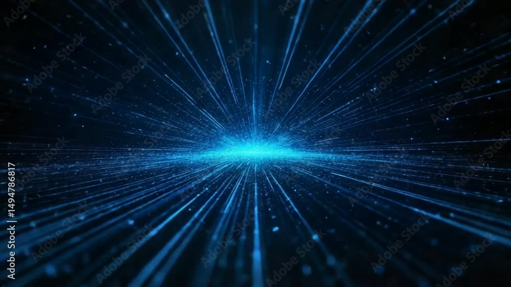 Wall mural abstract digital art a vibrant blue cosmic path radiates outward from a central point creating a dyn