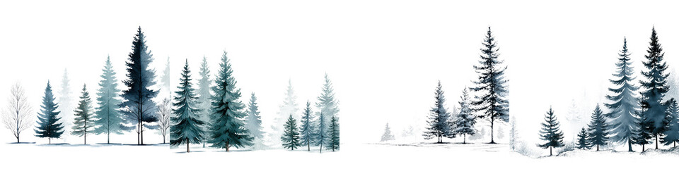 Obraz premium Serene winter forest landscape
