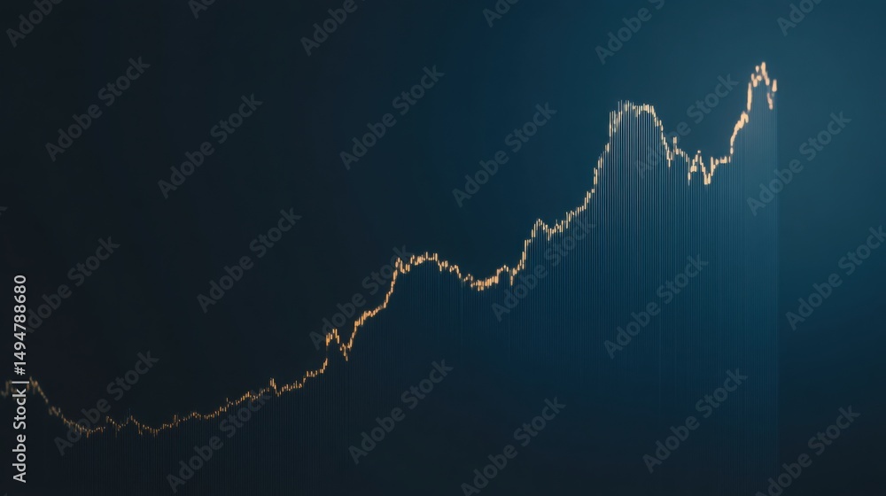Poster golden bull representing strong financial performance in blockchain-integrated global bond yield cur