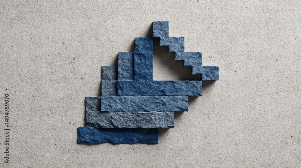 Poster simple yet striking blue piece of paper symbolizing blockchain-powered fibonacci-based trade result 