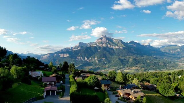 Aiguille de Varan Haute Savoie vue drone depuis Meg&egrave;ve