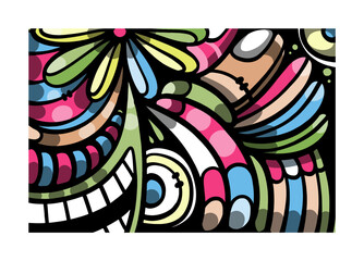 Colorful Abstract Background doodle art template