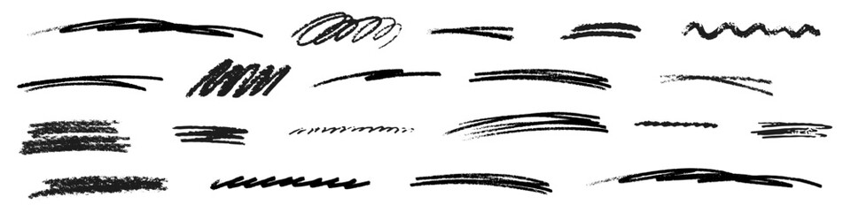 Crayon underline texture stripe on white background. Line for underline text with crayon brush. Scribble simple vector illustration