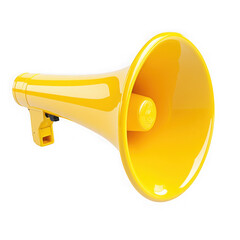 Yellow megaphone announcement isolated on transparent background