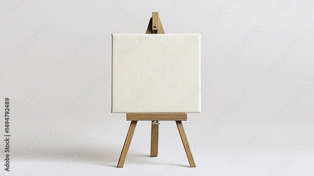 Poster empty square canvas on small easel