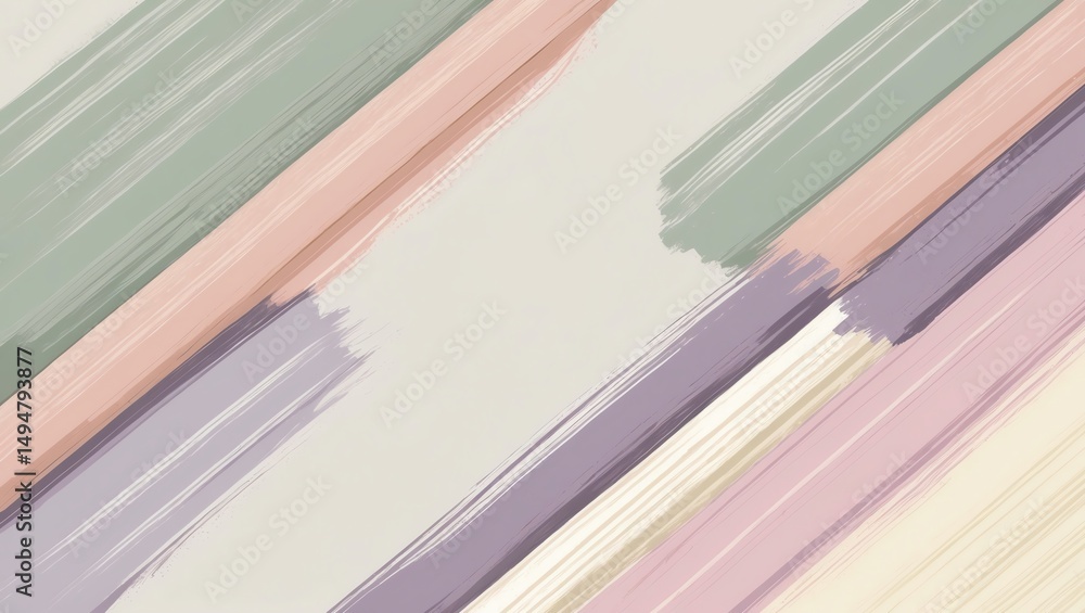 Poster pastel paint strokes with diagonal lines creating abstract artistic background
