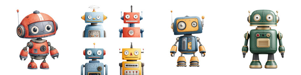 Fototapeta premium Colorful retro robot toys