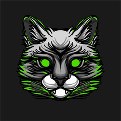 Vector illustration dark art cat