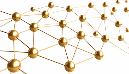 Abstract Gold Network of Connected Spheres