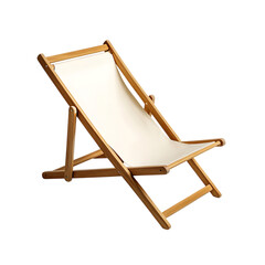 Elegant Fold Away Wooden Beach Chair with a Refined Isolated on Transparent Background