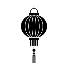 Fototapeta premium A vector silhouette illustration of a traditional Chinese lantern