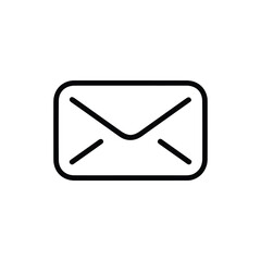Mail icon, envelope, message symbol isolated on white  background. Email line icon vector