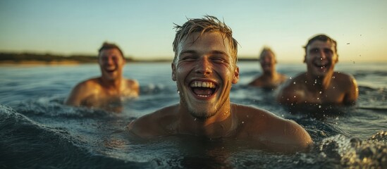 People Laughing in Sea Water