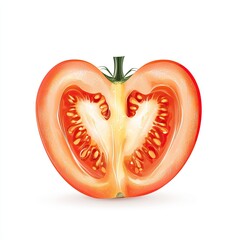 Half a tomato, showing seeds