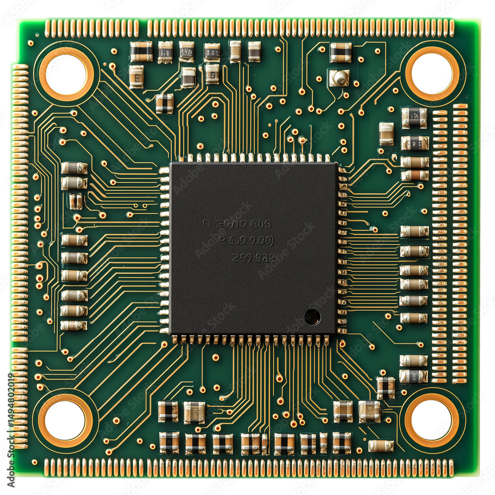 Poster circuit board cpu motherboard electronic component technology hardware design isolated on transparen