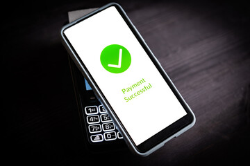 Payment Processing And Approved Status On A Smartphone Screen