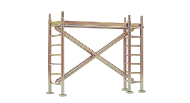 Isolated Construction Scaffolding Frame for Building Projects