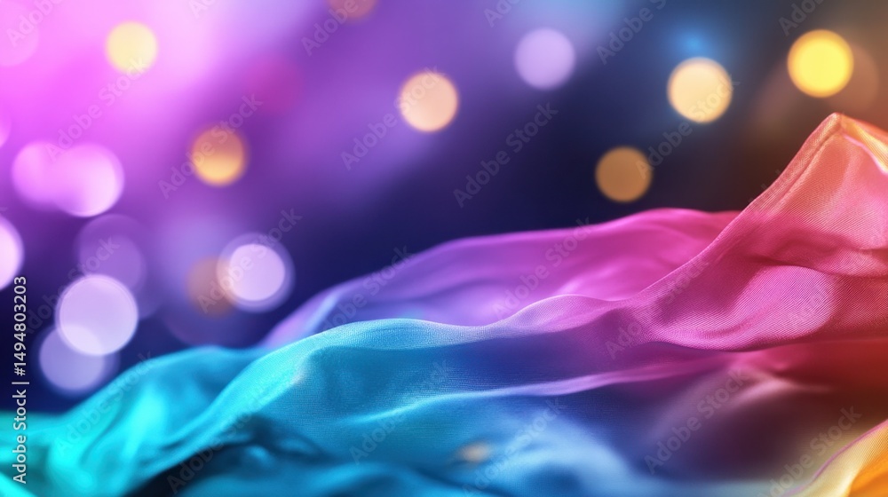 Poster dreamy abstract background with rainbow gradient and gentle digital noise texture