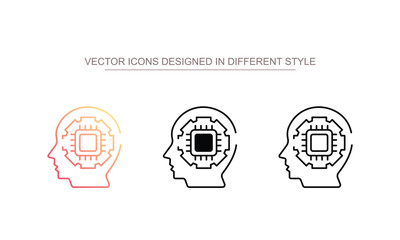 Machine learning icon design with white background stock illustration