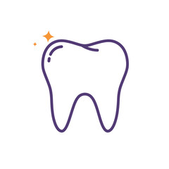 Clean and Sparkling Tooth Icon – Dental Care and Hygiene Concept