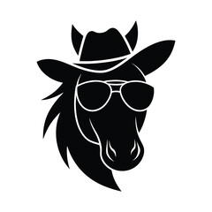 Silhouette of a Horse on white background