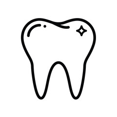 Clean and Sparkling Tooth Icon – Dental Care and Hygiene Concept