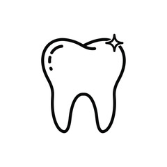 Clean and Sparkling Tooth Icon – Dental Care and Hygiene Concept